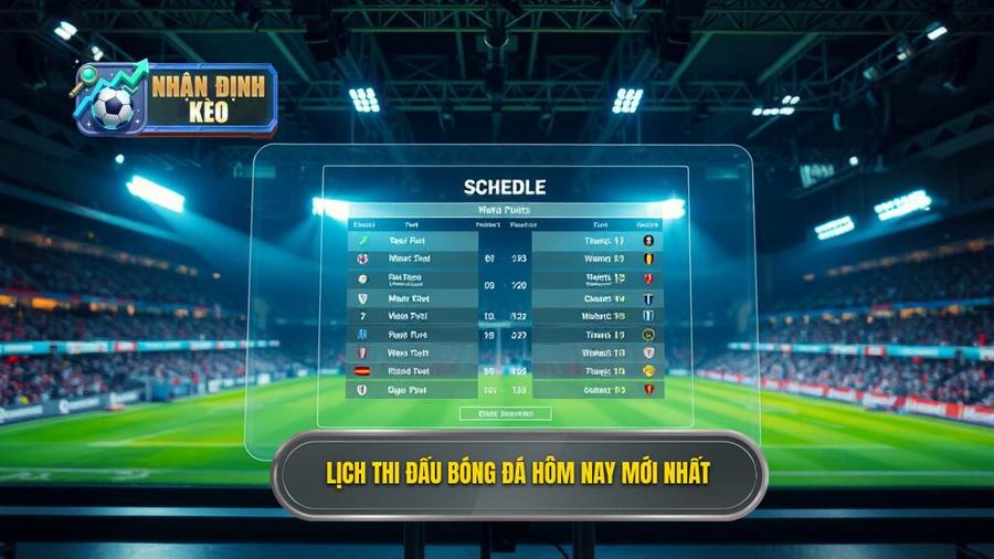 Bảng cập nhật lịch thi đấu trực tiếp bóng đá hôm nay